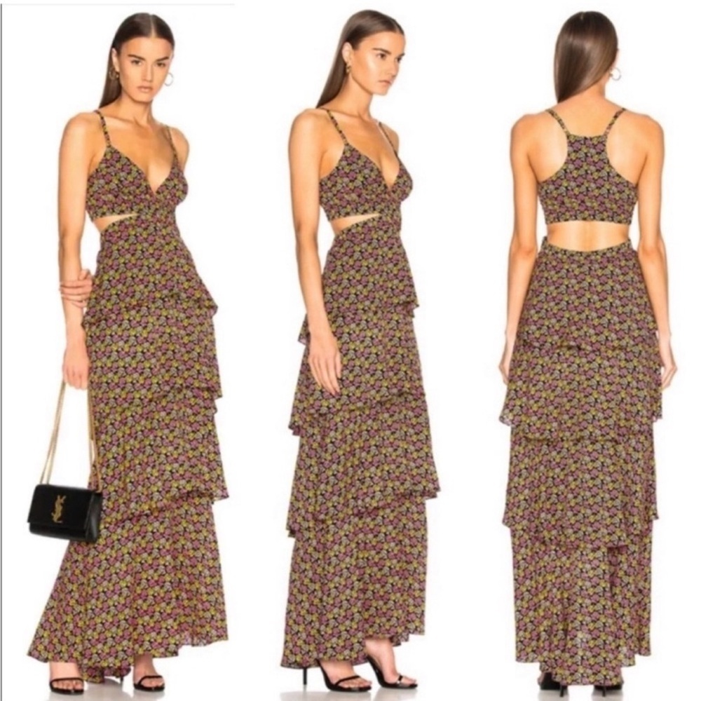 A.L.C. Titus silk maxi Dress in Pink Multi 8